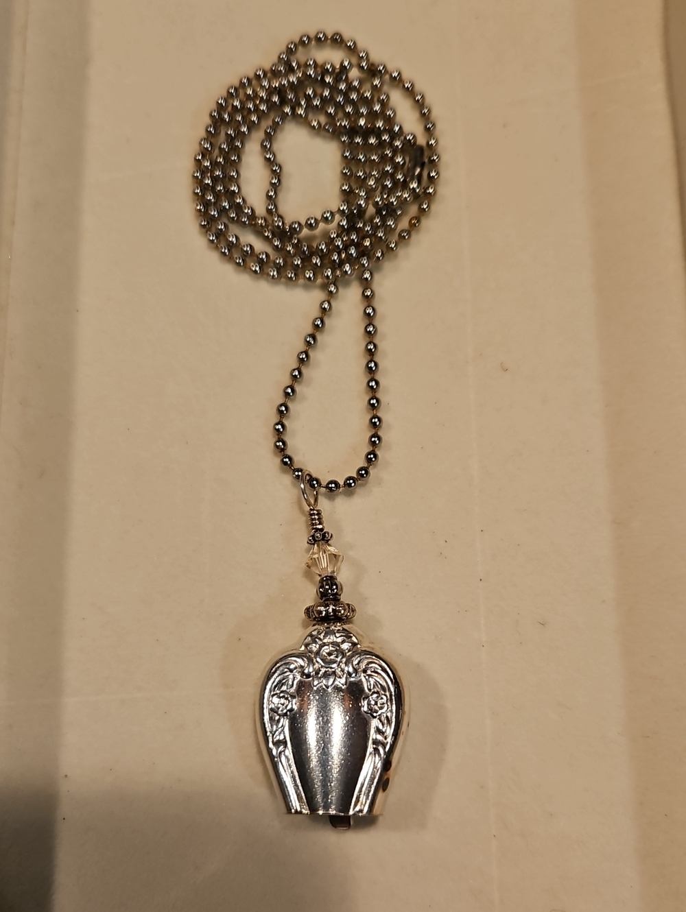 KNIFE BELL/FAIRY BELL HANDMADE NECKLACE 1"X 1" 29" CHAIN